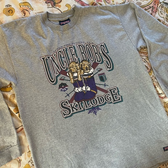 Large Sized Uncle Bobs Ski🎿Long sleeve tee ; Gray with that fantastic condition - Picture 6 of 8